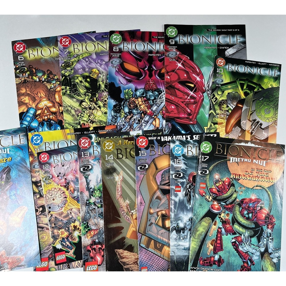 Bionicle DC Comics Lot #6-17 and #21 LEGO Vintage 2002-2004 13 Issues Low Grade